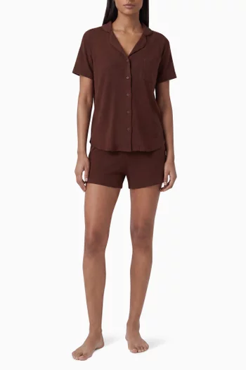 Soft Lounge Short Pyjama Set in Ribbed Modal