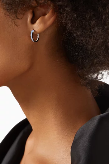 Mini Mosaic Hoops in 18kt White Gold