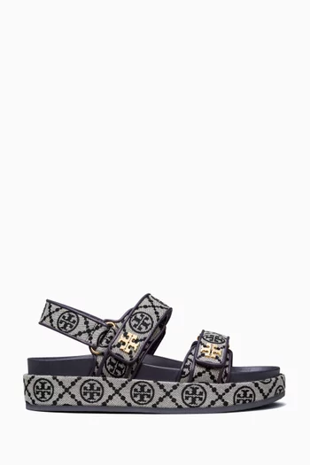 T Monogram Kira Sport Platform Sandals in Jacquard