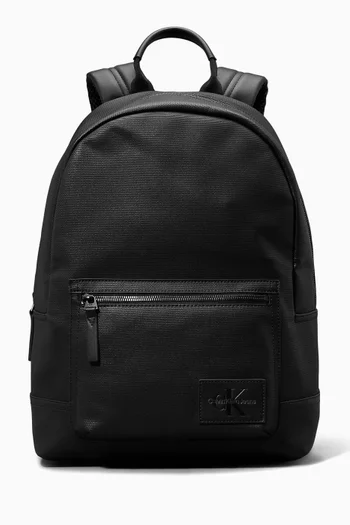Logo Round Backpack in PU