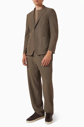 Single-breasted Blazer in Technical Waffle Fabric