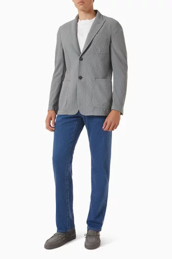 Single-breasted Blazer in Technical Waffle Fabric