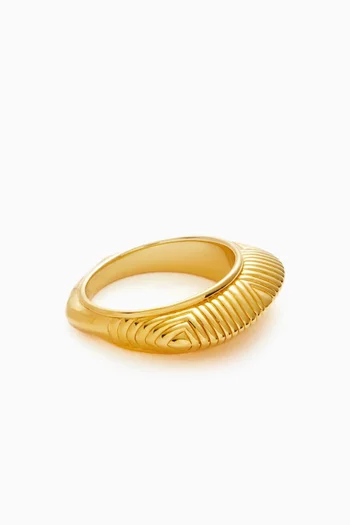 Hera Dome Ridge Stacking Ring in 18kt Recycled Gold-vermeil