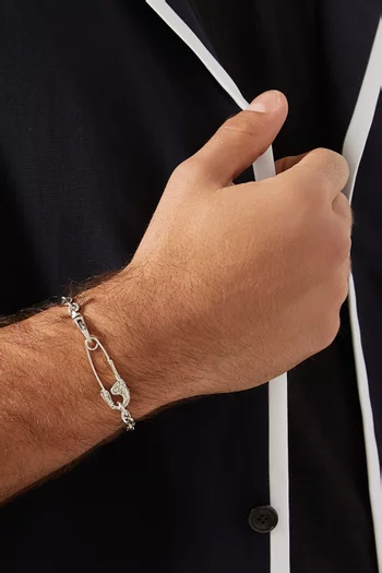 سوار أرابيسك بحلية على شكل دبوس فضة إسترلينية