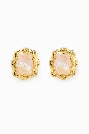 Victorian Stud Earrings in 18kt Gold-plated Bronze