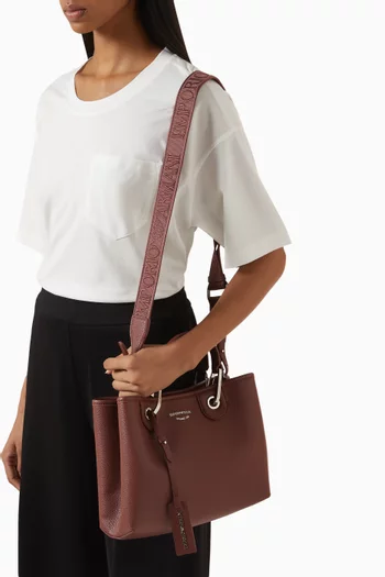 Small Logo Tote Bag in Faux Leather