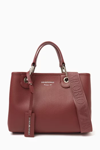 Small Logo Tote Bag in Faux Leather