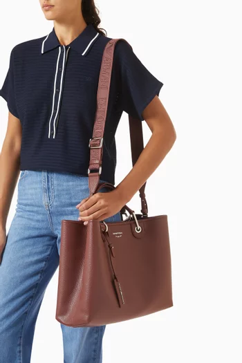 Medium Logo-embossed Tote Bag in Deer-print Faux Leather