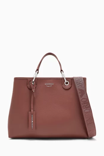 Medium Logo-embossed Tote Bag in Deer-print Faux Leather