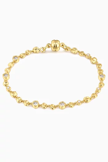 The Eclectic Tennis Bracelet in Gold-plated Brass