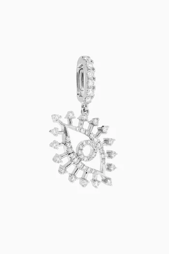 Crazy Eye Clip-on Charm in in 18kt White Gold