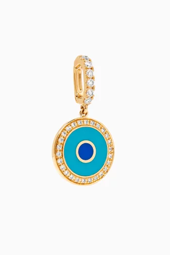 Crazy Eye Clip-on Charm in 18kt Yellow Gold