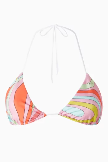 Marmo-print Bikini Top in Eco-LYCRA®
