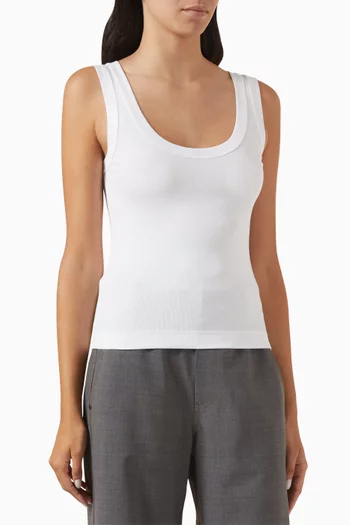 Ribbed Tank Top in Cotton-jersey