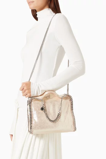 Mini Falabella Tote Bag in Eco Lamé Leather