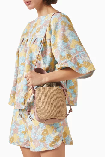 Small Woody Woven Basket Bag
