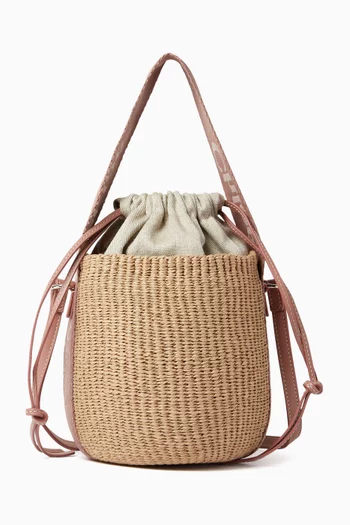 Small Woody Woven Basket Bag