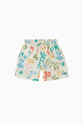 Floral Camp Shorts in Cotton