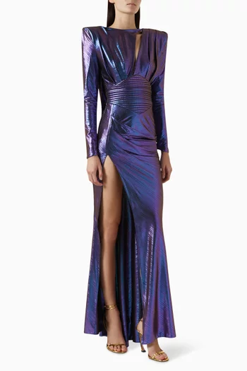 Free & Easy Gown in Metallic Fabric