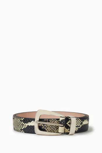 The Benny Belt in Python-embossed Leather