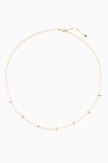Pearl 7 Diamond Necklace in 18kt Gold