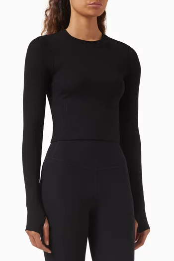 Louise Crop Top in Ribbed Modal-jersey