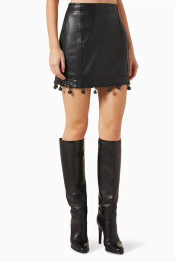 Unity Braided Knot Mini Skirt in Vegan Leather Blend