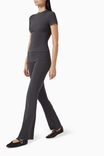 Cotton Jersey Foldover Pants