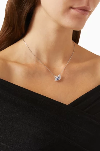 Dancing Swan Necklace in Rhodium-plated Metal