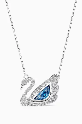 Dancing Swan Necklace in Rhodium-plated Metal