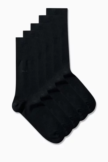 Mid Length Socks, Set of 5
