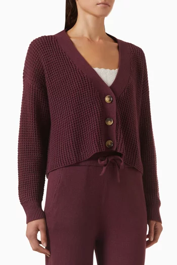 Cropped Cardigan Sweater in Recycled Cotton Blend