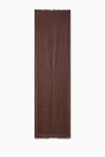 Signature C Oblong Scarf in Lyocell-wool Blend
