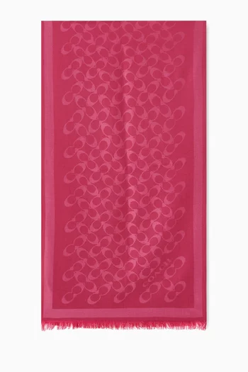 Signature C Oblong Scarf in Lyocell-wool Blend