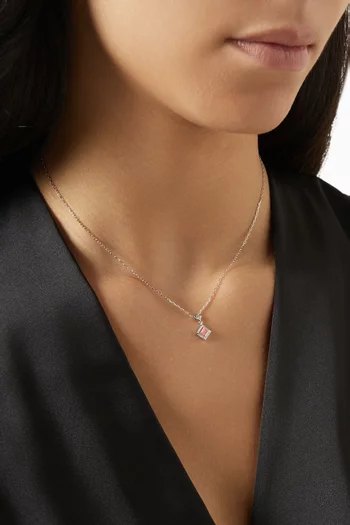 Cleo Lotus Pavé Diamond Necklace in 18kt White Gold