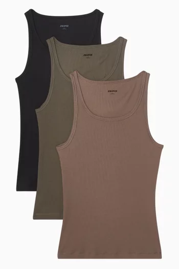 Cotton Rib Tank, Set of 3
