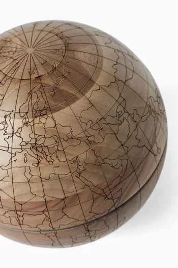 Engraved Wooden Globe