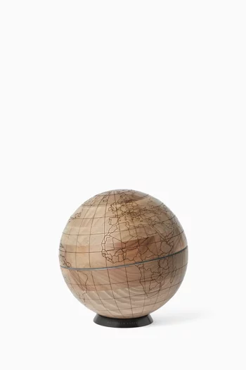 Engraved Wooden Globe