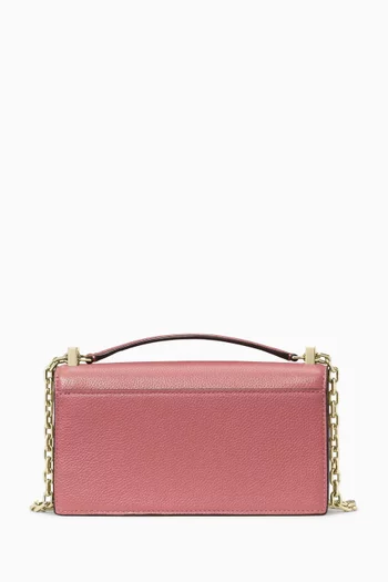 Mini Deco Flap Chain Crossbody Bag in Pebbled Leather