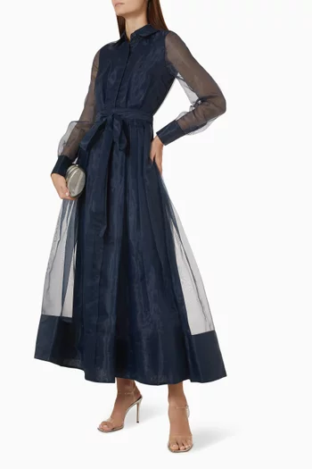 Montgomery Sheer-overlay Midi Dress