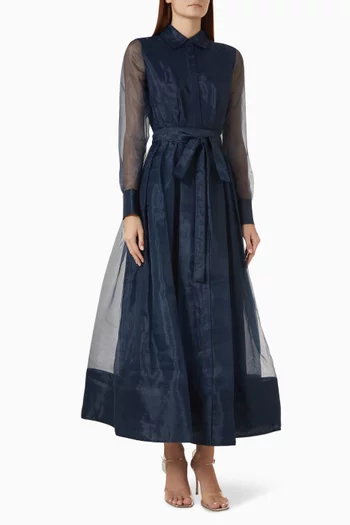 Montgomery Sheer-overlay Midi Dress