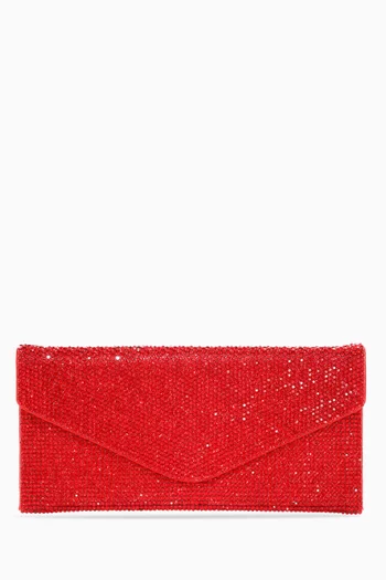 Envelope Crystal-embellished Clutch