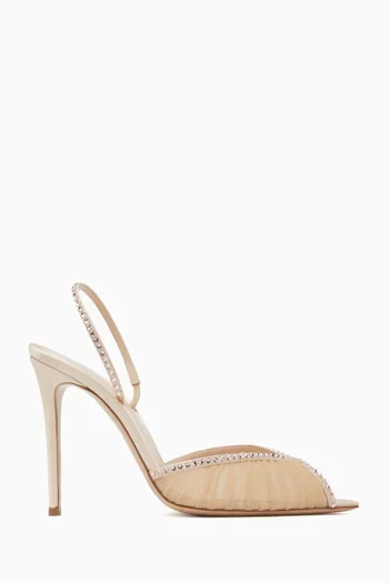 Katy 105 Slingback Sandals in Satin & Tulle