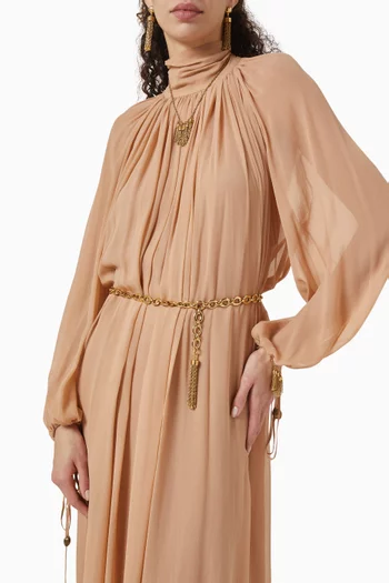 The Chloé Pompoms Belt in Brass