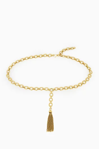 The Chloé Pompoms Belt in Brass