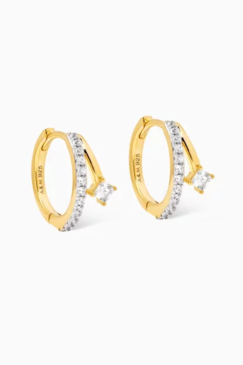 Pavé Crystal Illusion Huggies in 18kt Gold-plated Sterling Silver