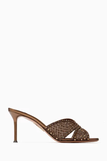 Crystal Lover 75 Mules in Mesh & Leather