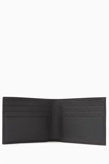 Monogram-print Bifold Wallet in Canvas and Leather
