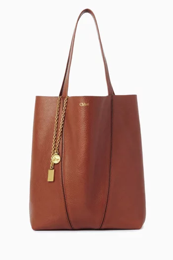 Medium Spin Tote Bag in Grained Leather