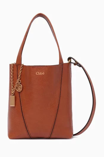Small Spin Tote Bag in Grained Leather